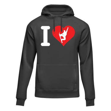 I Love Snowboarding Adult Fleece Hooded Sweatshirt